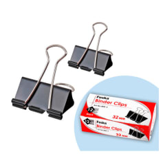 Apretador doble clip negro 32mm 12 unidades Foska