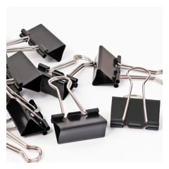 Apretador doble clip negro 15mm 12 unidades Foska