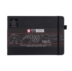 Sketchbook 21x15cm Hojas Negras 140g Sakura