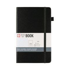 Libreta Sakura Cuadros 13x21cm Negro Variante 80 hjs 140g