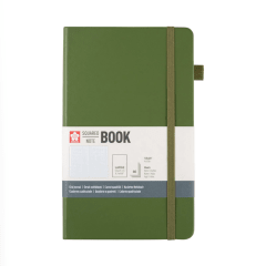 Libreta Sakura Hoja Crema Con Cuadros 13x21cm Verde Verde Musgo