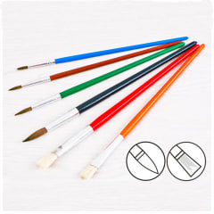 Set de 6 pinceles cerda natural y caballo Foska