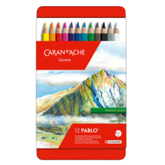 Lápices Pablo 12 Colores Caja Metal Caran d'Ache