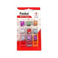 Mini washi tape 9 unidades + dispensadores Foska