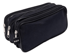 ESTUCHE ESCOLAR TRIPLE CIERRE NEGRO