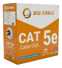 Cable de red Cat5e Exterior UTP 25 Awg Negro 100mt BIG CABLE