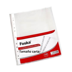 Fundas para hojas tamaño Carta 100 und Foska