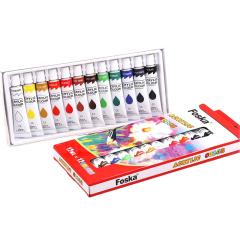 Pintura Acrílica 12 Colores 12ml PE1008 Foska