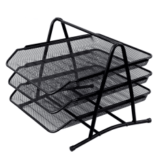 Organizador negro de 3 niveles bandeja escritorio