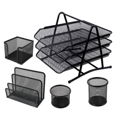 Set de oficina negro organizadores Foska