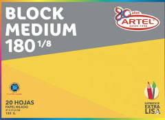 Block Medium 180 1/8 20 hojas ARTEL