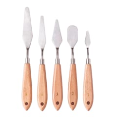Set 5 Espátulas Estecas Madera y Acero LB4006 Foska