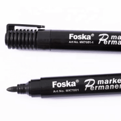Plumón Permanente Negro Punta Biselada MK7001-1 Foska