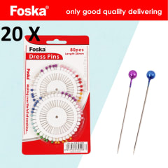 Pack 20 cajas Alfileres de colores Largo 38mm FOSKA