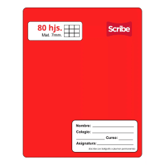 Cuaderno College Liso 7mm 80 hjs Scribe