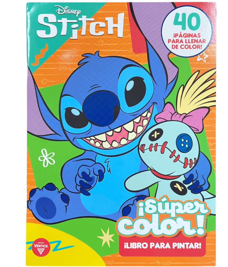 Libro Para Pintar Troquelado 40 Paginas Stitchs VERTICE1
