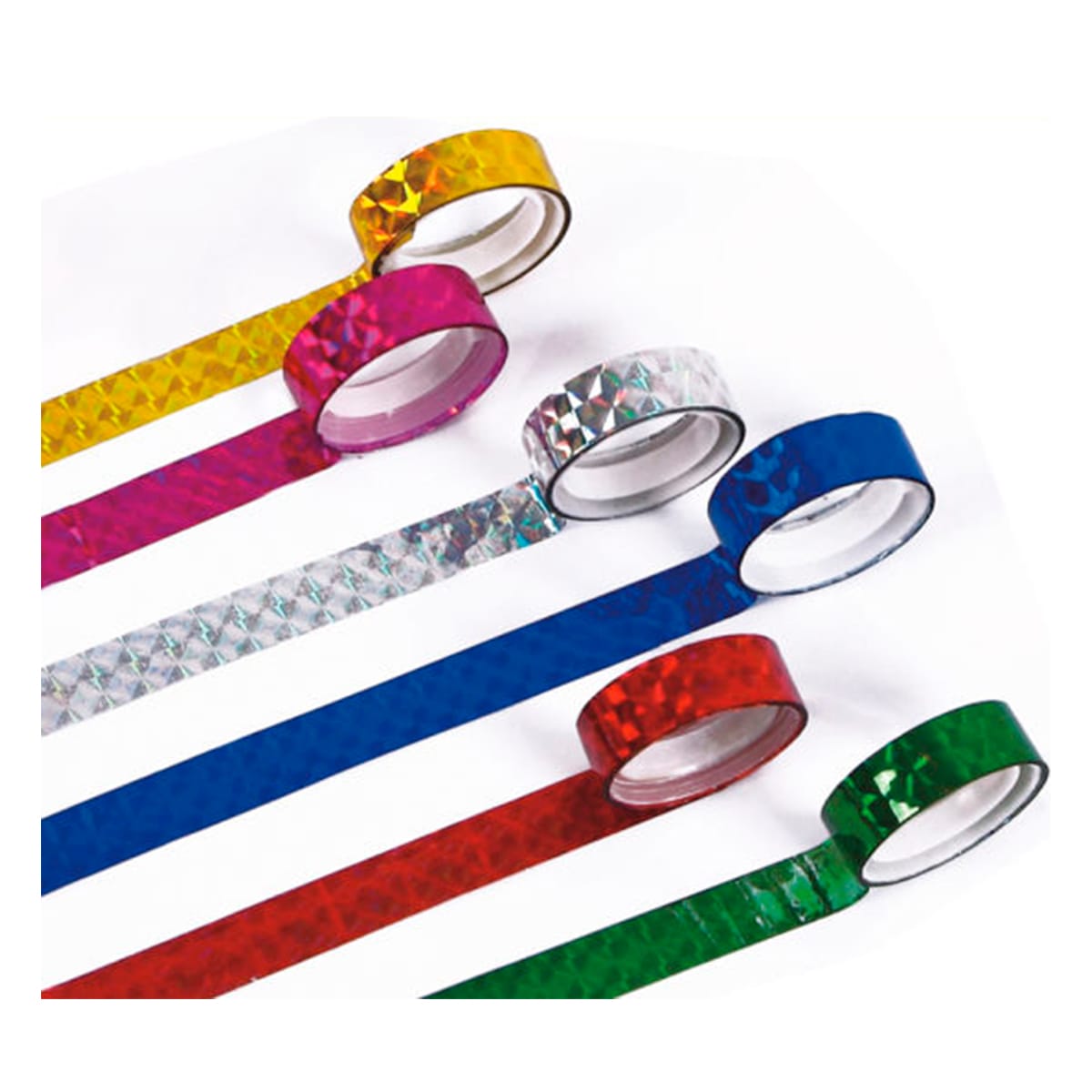 Washi tape diseño holo 6 unidades + dispensador Foska1