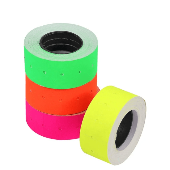 Etiquetas Precio Neón Amarillo 500 und  21mm x 12mm Foska4