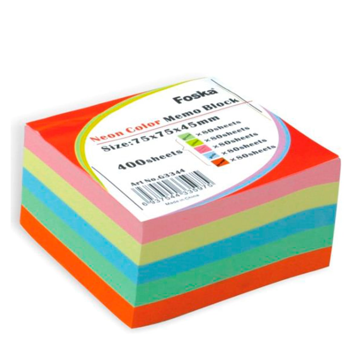 Memo Block Adhesivo Pastel 400 Hojas Foska G33443