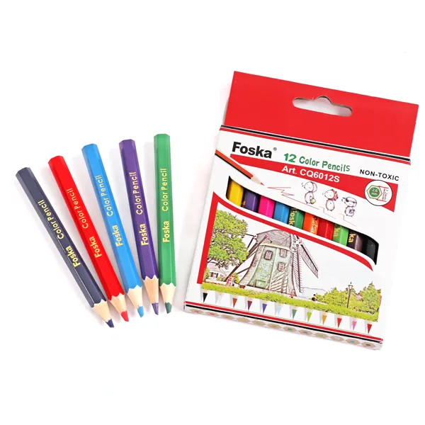 12 Lápices de colores hexagonales calidad2