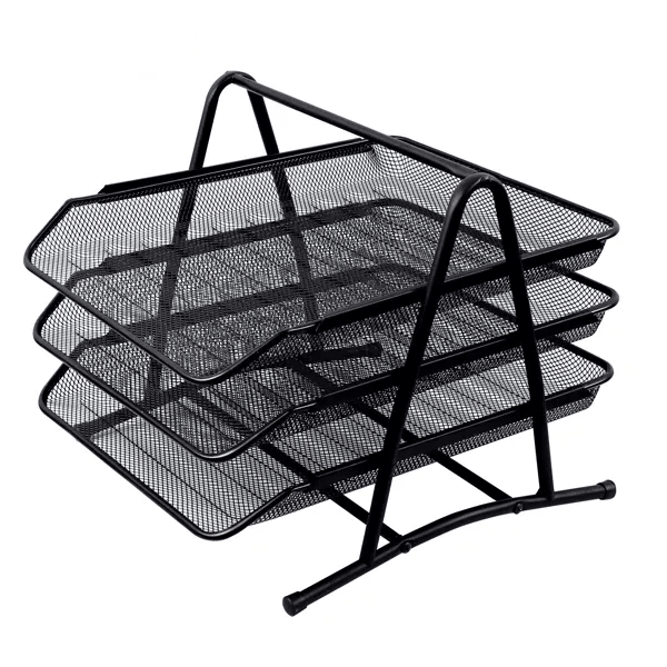 Organizador negro de 3 niveles bandeja escritorio1
