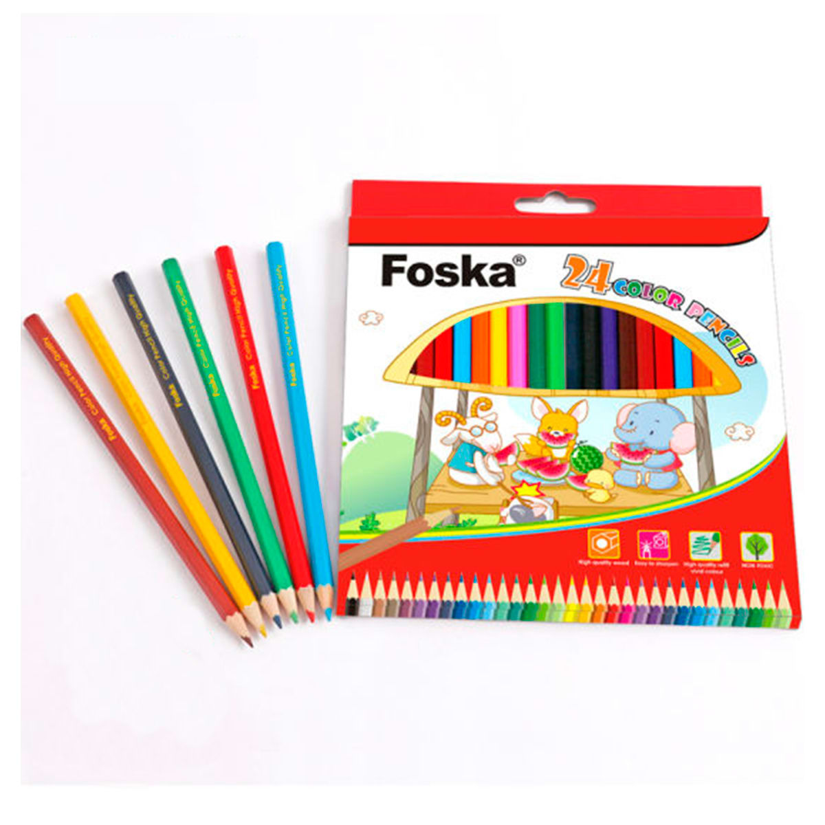 Lápices de colores Alta calidad 24 colores Foska4