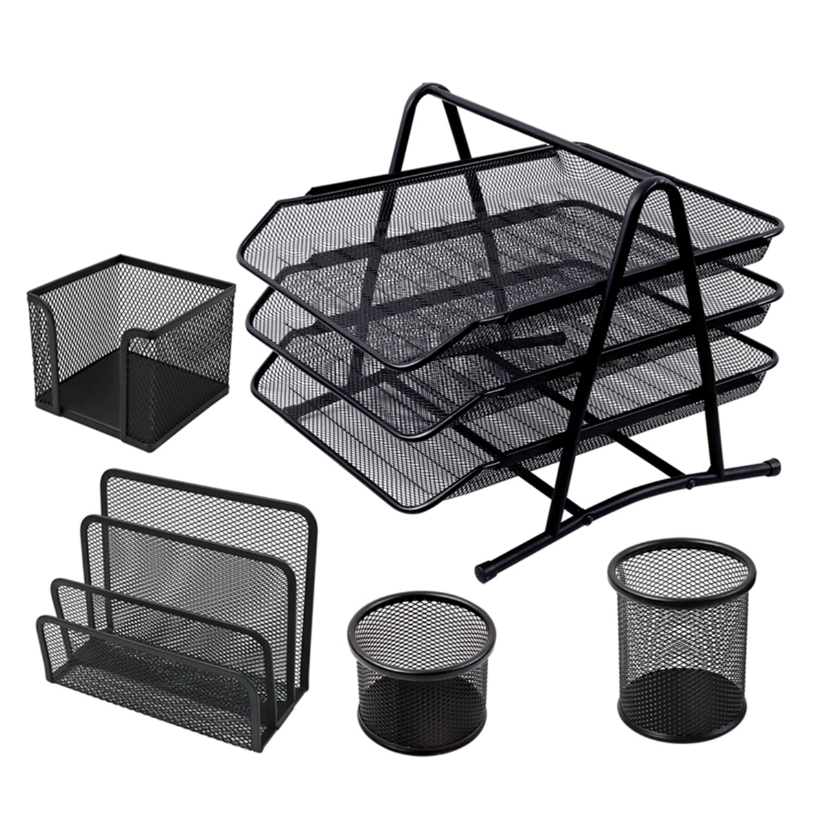 Set de oficina negro organizadores Foska2