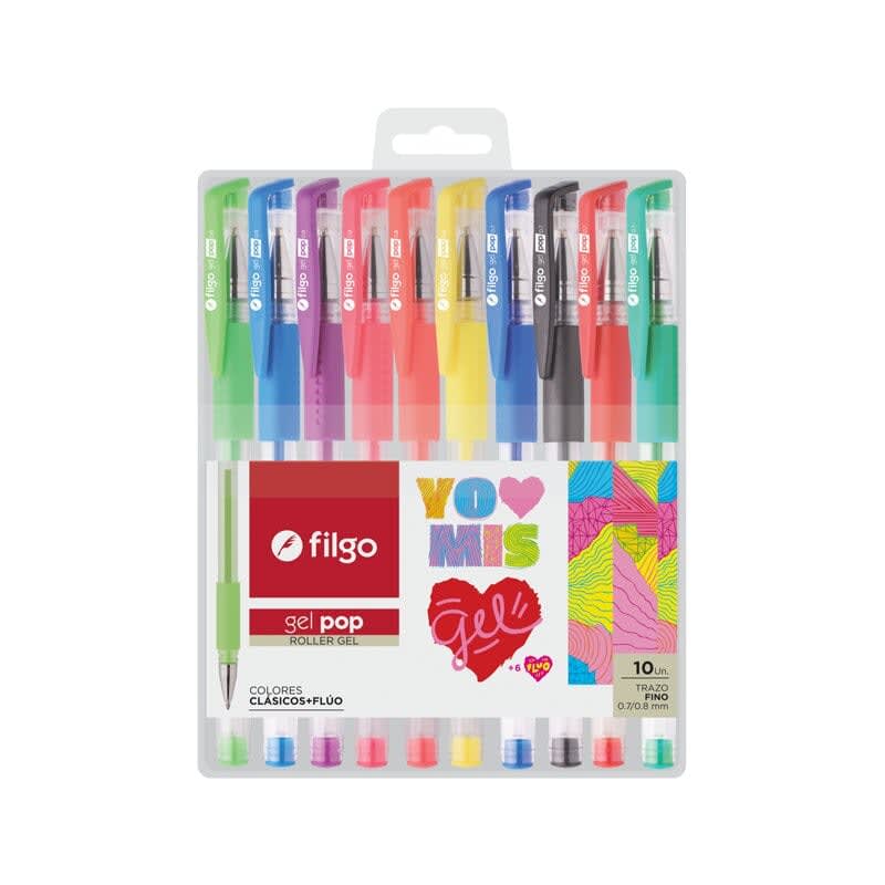 Set 10 Lápices Roller Gel Surtido1