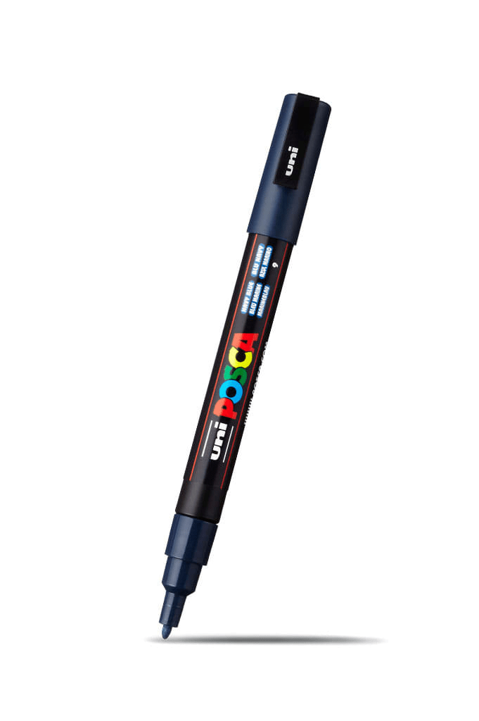 Marcador Acrílico Azul Marino PC-3M Punta Fina Posca1