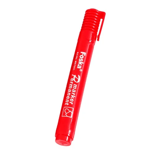 Marcador Permanente Rojo Punta Redonda MK7001 Foska1