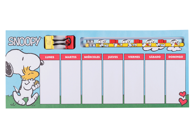 Planificador Semanal con Accesorios Snoopy Mooving1