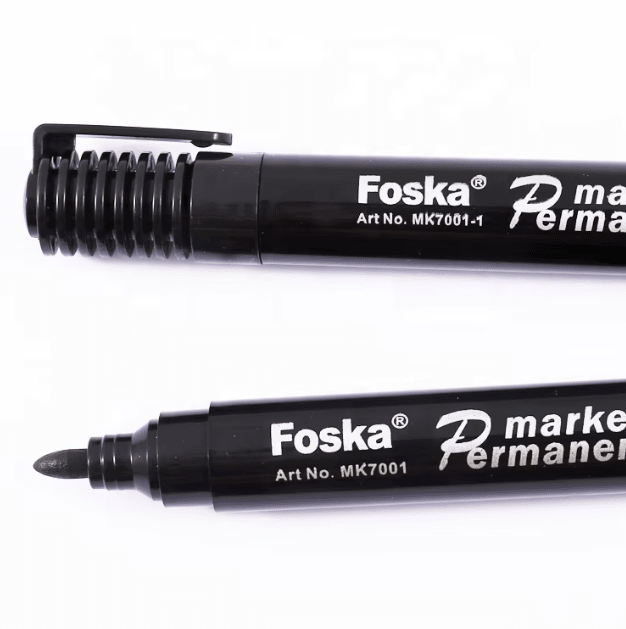 Plumón Permanente Negro Punta Biselada MK7001-1 Foska1
