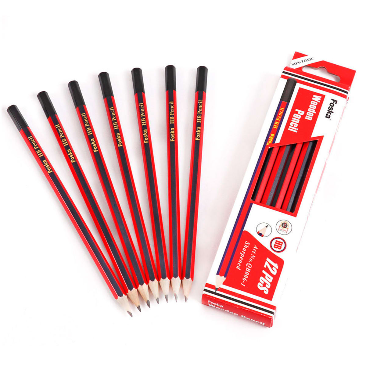 Lápiz grafito HB 12 unidades Alta Calidad Foska4
