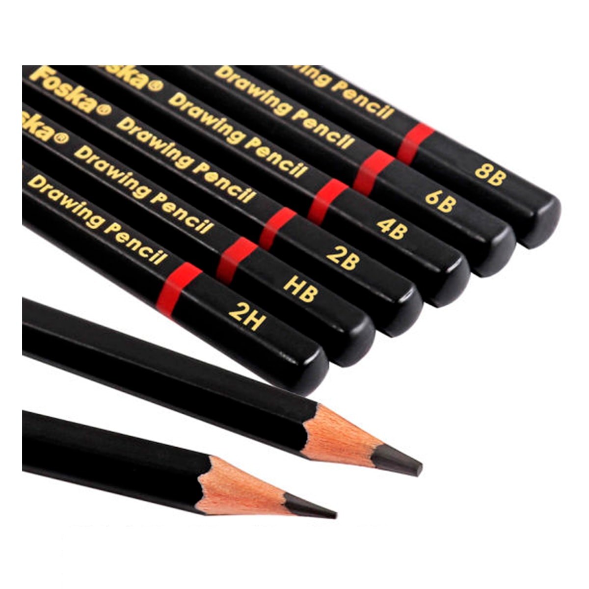 Lápiz grafito Alta calidad HB 12 unidades Foska2