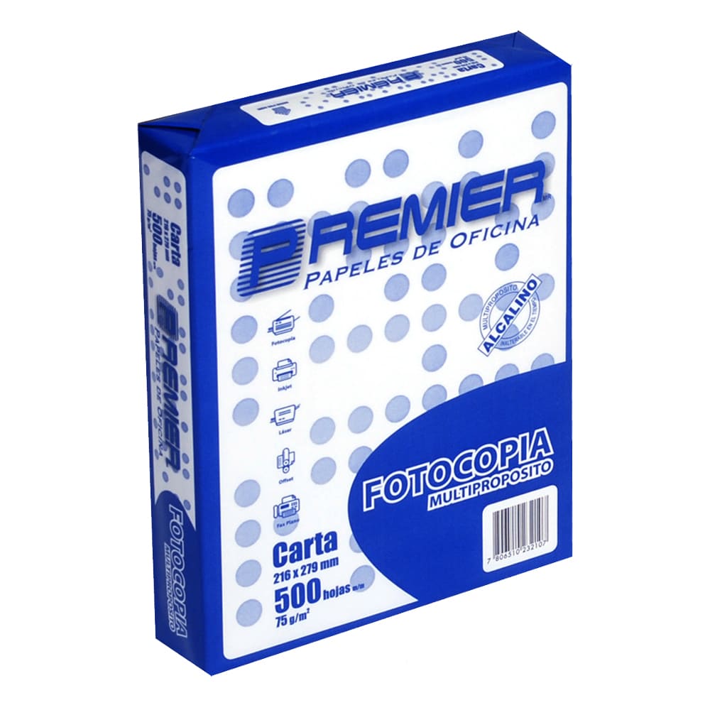 Resma Papel Fotocopia CARTA 75gr. PREMIER1