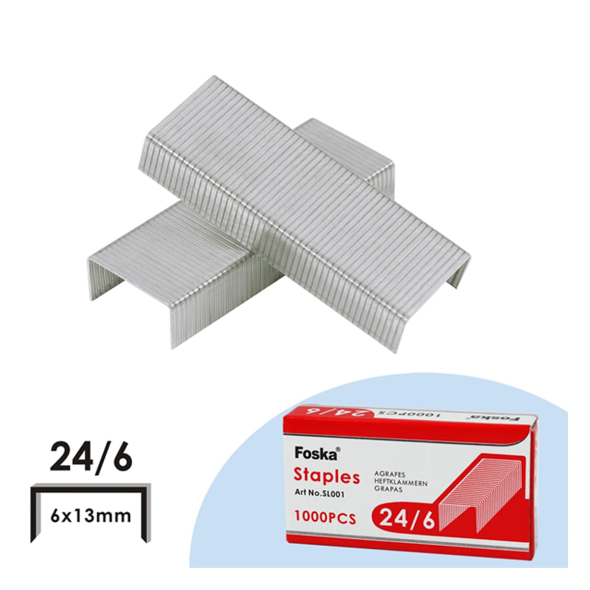 Corchetes grapas 24/6 1000 unidades Foska1