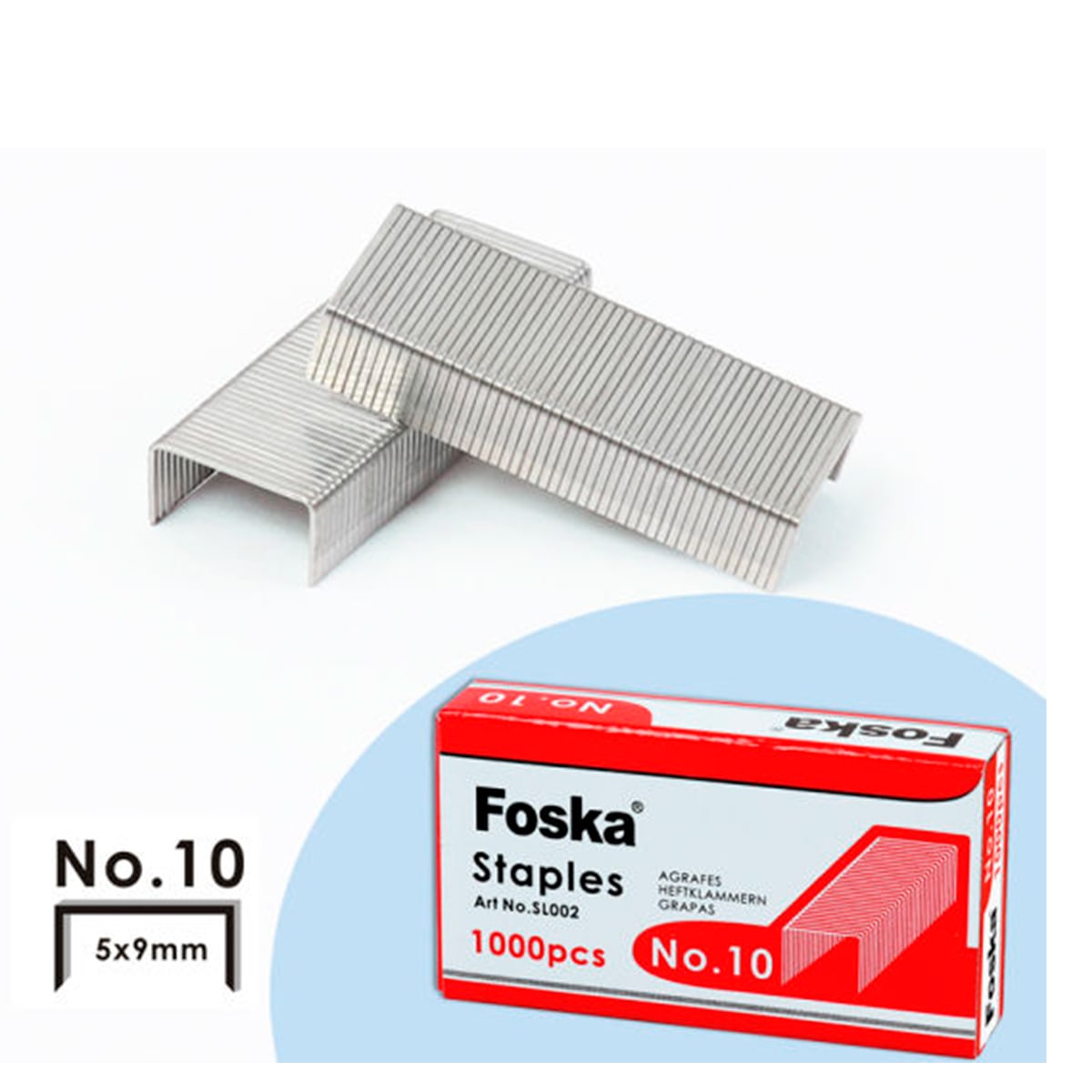 Corchetes grapas N10 #10 1000 unidades Foska4