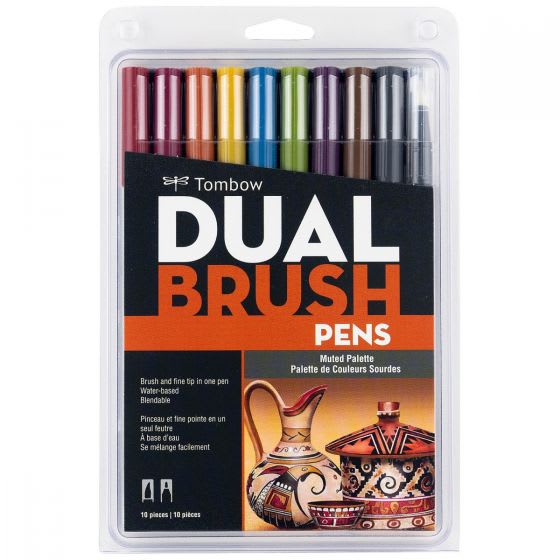 Set 10 Marcadores Tombow Dual Drush Pens Muted2