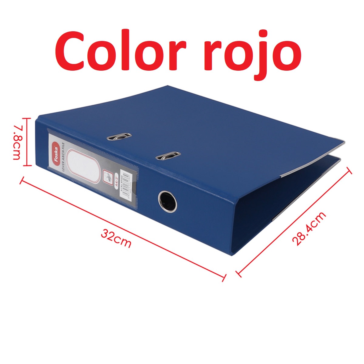 Archivador rojo tamaño A4 alta calidad Foska2