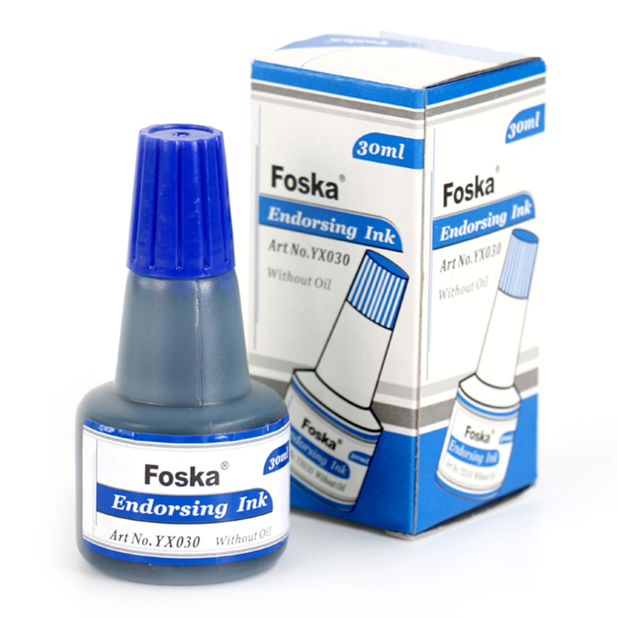 Tinta azul 30ml para tampon o sello Foska1
