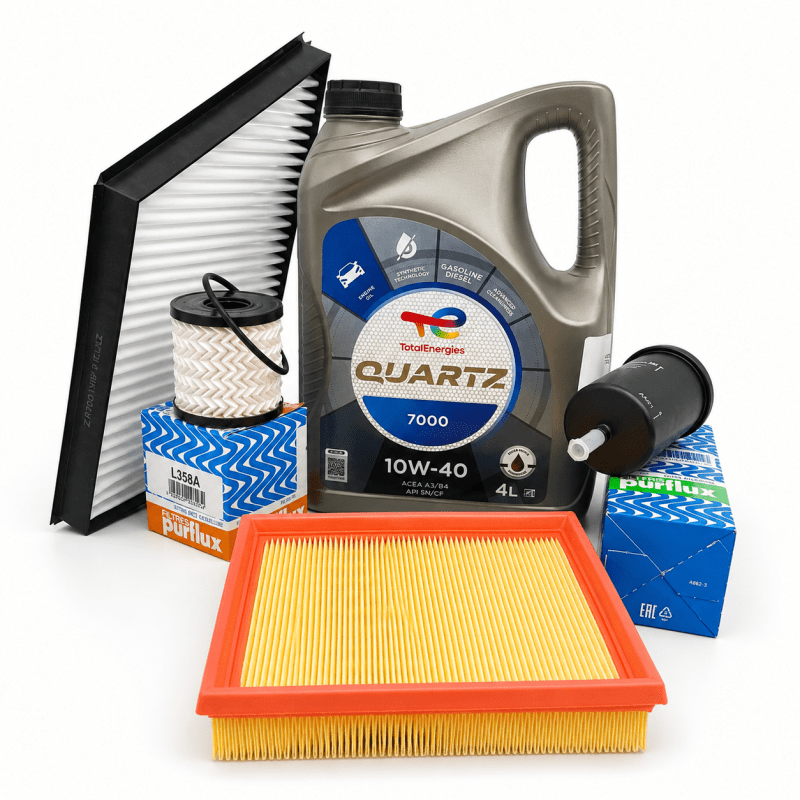 Kit de Mantención Completo TotalEnergies Quartz 7000 10W-40 4L + Filtros | Citroën Xsara y Peugeot 206