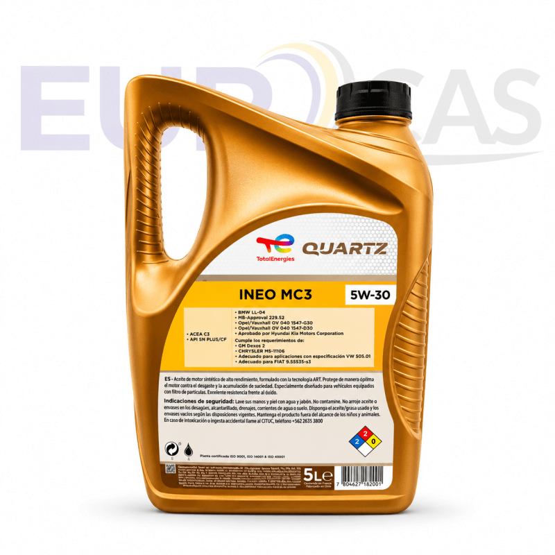 TOTAL QUARTZ INEO MC3 5W30 5L ACEA C3 API SN PLUS
