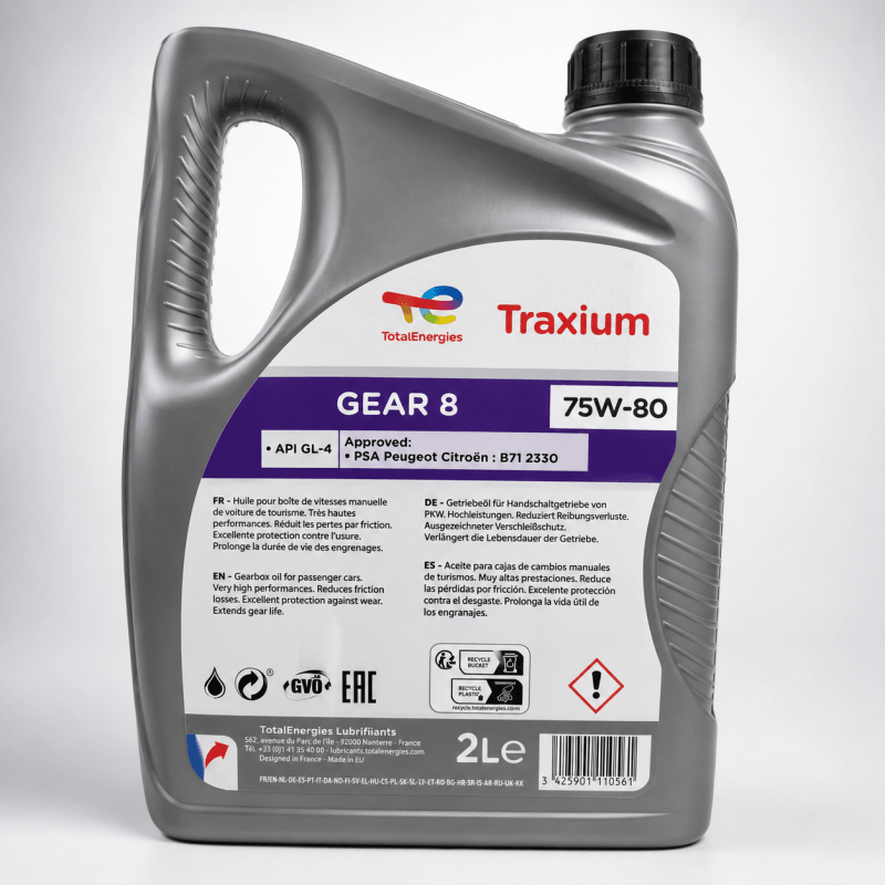 Aceite de Transmisión Original TotalEnergies Traxium Gear 8 75W-80 2L