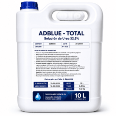 AdBlue Total 10 Litros Solución de Urea 32,5% para Vehículos Diésel SCR