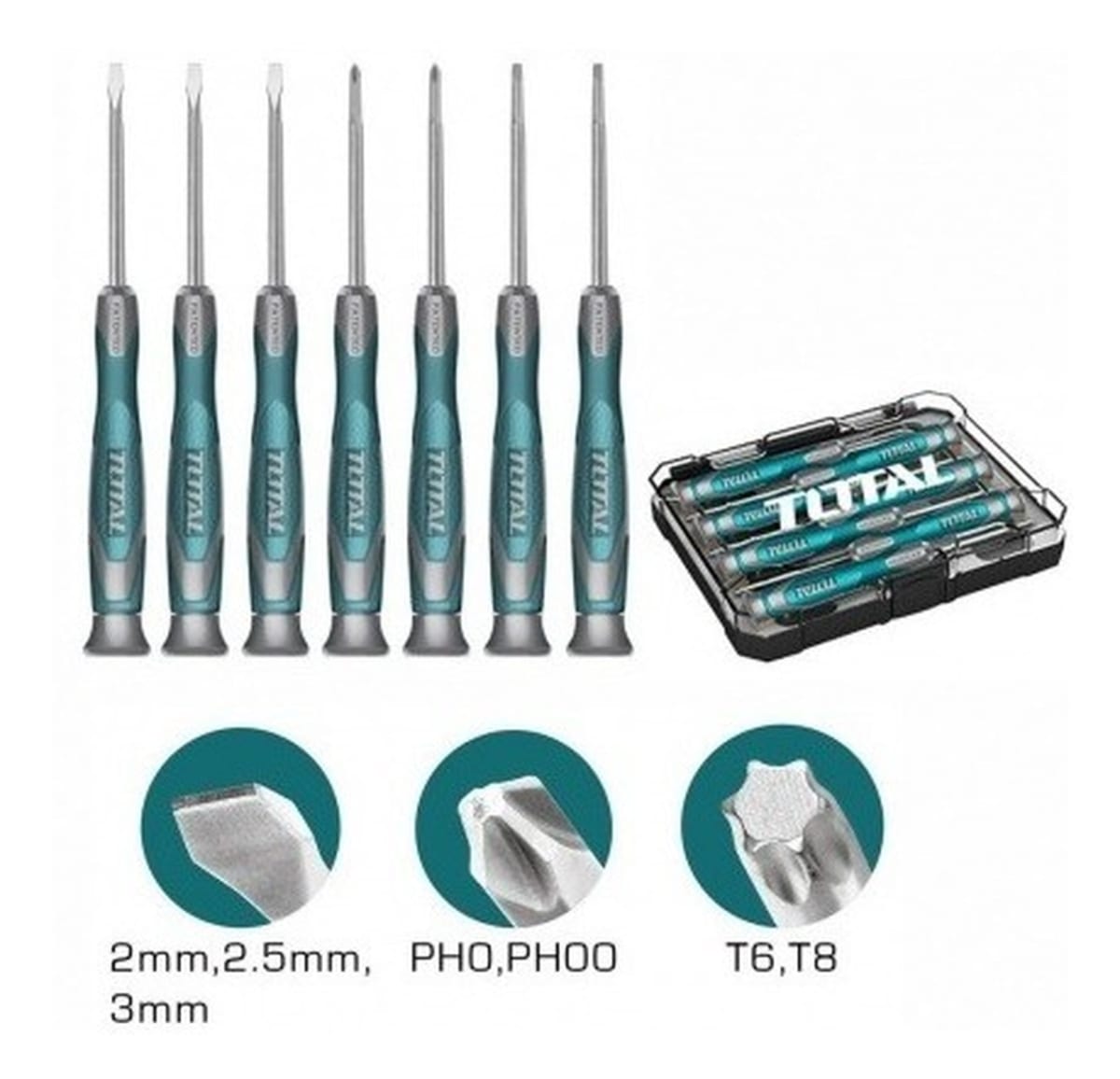 JUEGO DE DESTORNILLADORES DE PRECISION 7 PIEZAS | Megatools - Tienda de  Herramientas y Accesorios