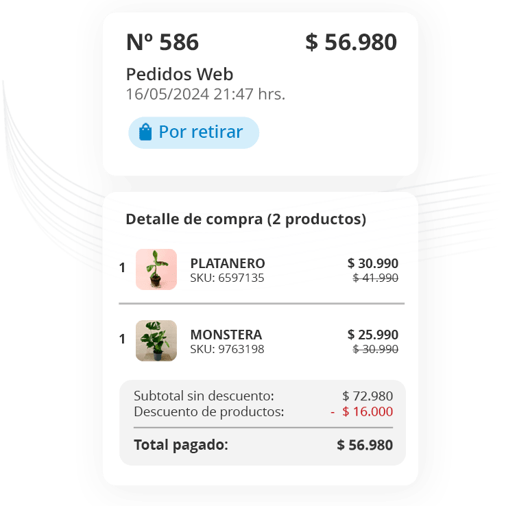 Notificaciones de pedidos online en la app de Bsale