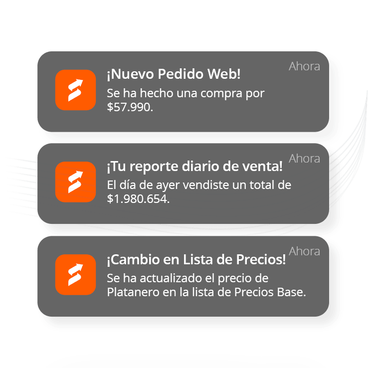 Pantalla de la app de Bsale mostrando un resumen de ventas