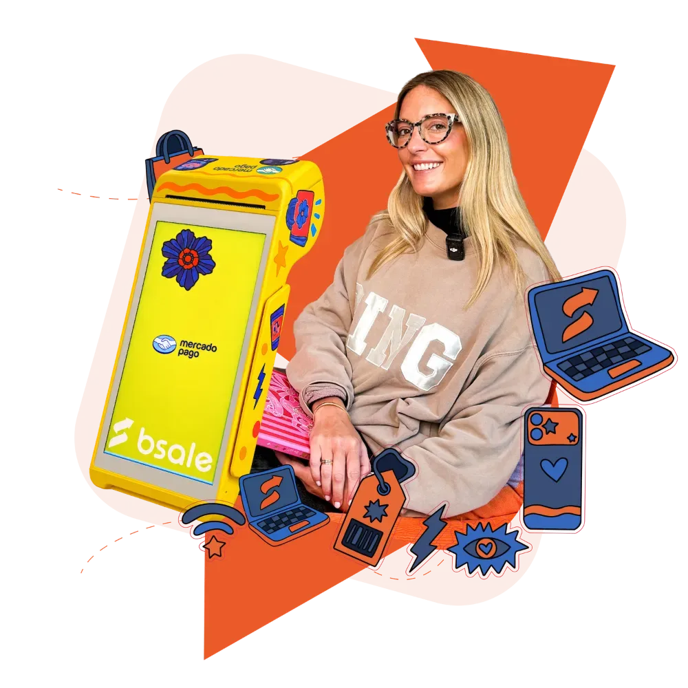 Máquina Point Smart 2 de Mercado Pago intervenida por la ilustradora Tere Gott