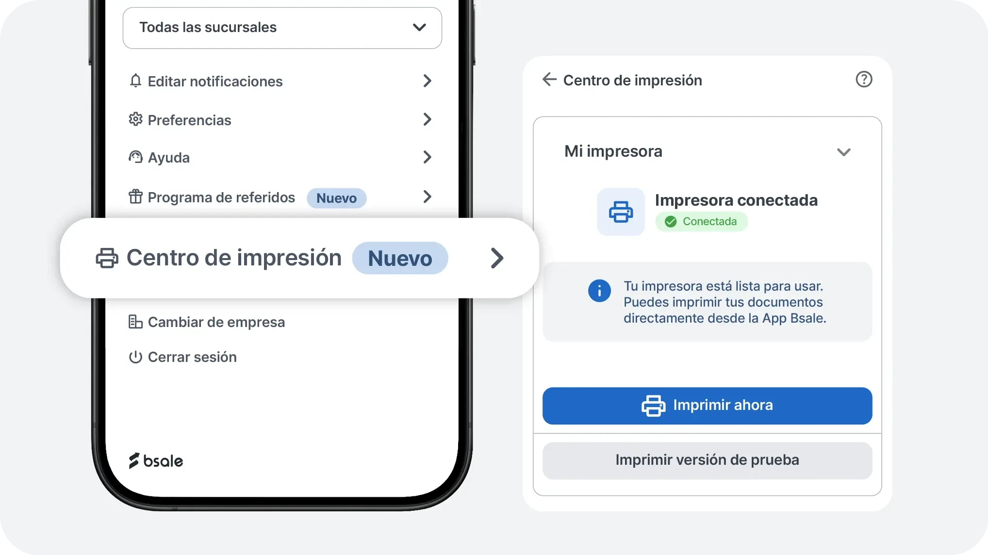 Conexión de impresoras desde la App