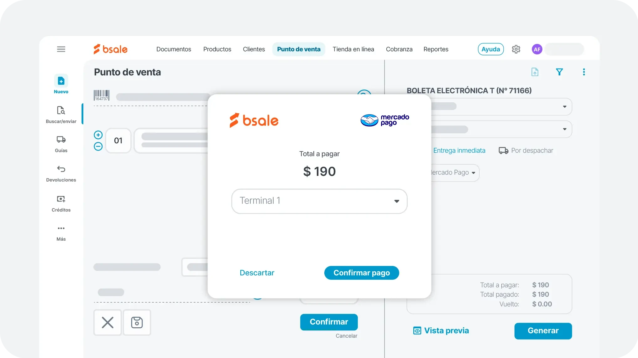 Bsale Integración con Mercado Pago